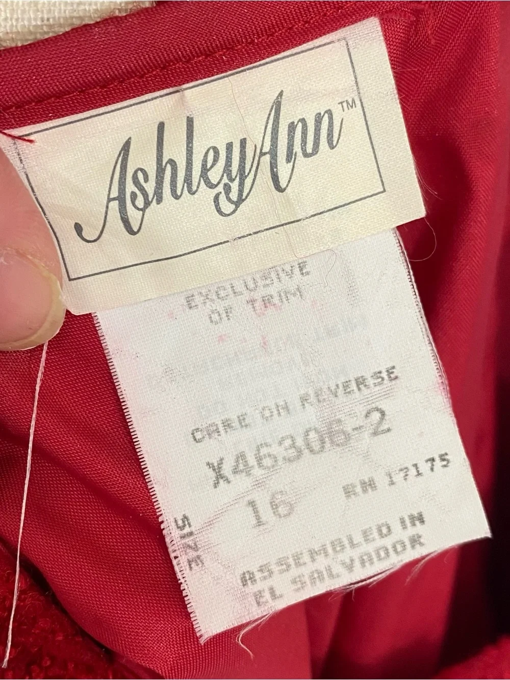 Vintage Ashley Ann Red Party Dress Size 16